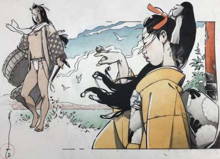 Michetz, Marc | Michetz, Marc - Dessin original couleur -Â En attendant Kogaratsu - (2020) | Catawiki