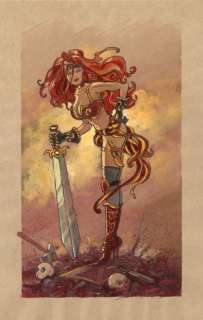 Piero Ruggeri | Piero Ruggeri - original artwork "Omaggio a Red Monica -La Guerriera" - Page volante - Exemplaire unique - (2020) | Catawiki