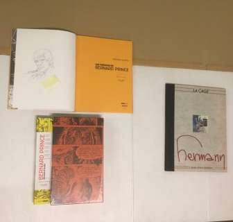 Hermann | Bernard Prince - Bernard Prince en noir et blanc + Portfolio La Cage + Dédicace - 2xTT/TL - Cartonné - EO - (1982/2019) | Catawiki