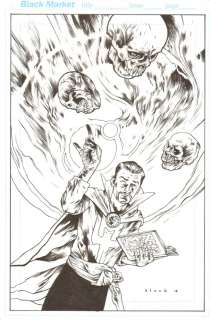 Steven Russell Black - Dr. Strange w/ skulls commission - 11 x 17