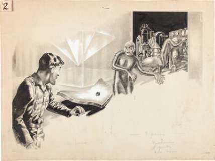 Artist, Unknown | Lawrence Stevens Super Science Stories Interior Illustration Original Art (Fictioneers, Inc., 1949).... | Heritage