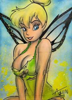 Alvin Silvrants | Big curved Tink - Original drawing in colour by Alvin Silvrants | Catawiki