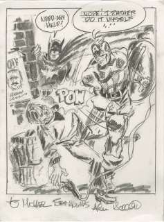 ALLEN BELLMAN CAPTAIN AMERICA AND BATMAN Commissioned Art