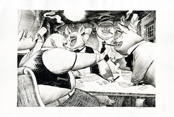Enrique Breccia | “La fattoria degli animali” – illustrazione 3 | Cart Gallery