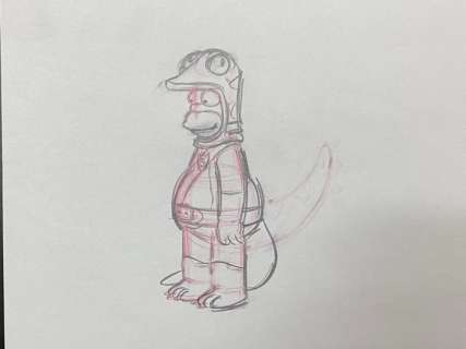 Matt Groening | The Simpsons - Original drawing of Homer Simpson - Episode ’See Homer Run’ RARE | Catawiki