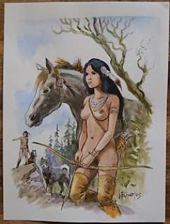 Charles, Jean-François | Charles, Jean-François - Aquarelle originale + Carnet du Pinceau d’Or - Les Pionniers du Nouveau Monde | Catawiki