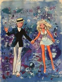 Dany (Daniel Henrotin) - Dany - Grand dessin original en couleur sur board - Olivier Rameau & Colombe