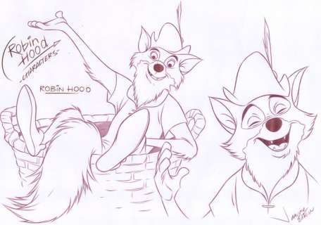 Jaume Esteve, Disney Artist | Robin Hoed - Original Drawing - Jaume Esteve Signed | Catawiki