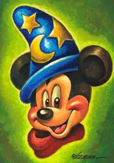Joan Vizcarra | Mickey The Sorcerer’s Apprentice - Acrylic Painting - Joan Vizcarra - Original Art - 50 x 35 cm | Catawiki