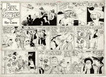 116: Crane Buz Sawyer Sunday 12/1945 original comic art | Russ Cochran