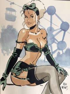 Meynet, Félix | Meynet, Félix - Dessin original couleur - Mirabelle coquine Ã  Bruxelles | Catawiki