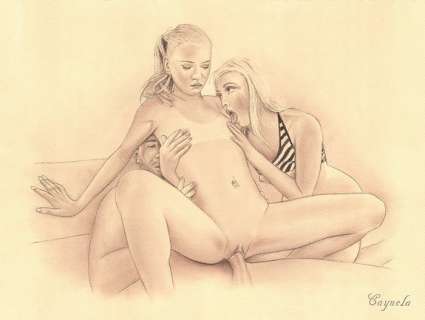Daniel Cayuela | Daniel Cayuela - Original drawing - Threesome - With COA - (2021) | Catawiki