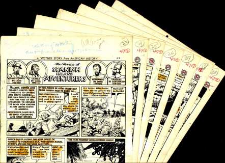 Allen Simon | Simon - SPANISH INLAND ADVENTURES, Complete 7 Page Story (1945) | Russ Cochran