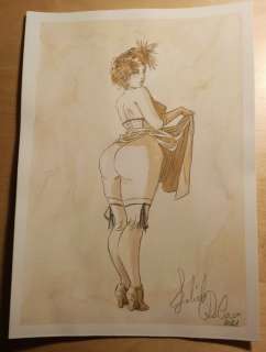 Gabriele Di Caro | illustrazione firmata - Pin up in stile vittoriano. - Page volante (2021) | Catawiki