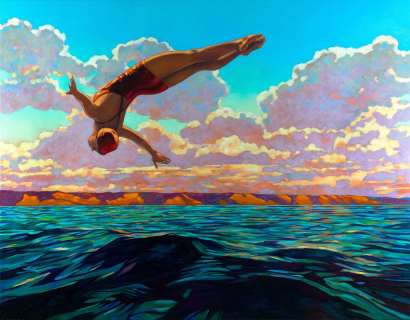 Miles Hyman - High Dive, Lost Lake, 2025