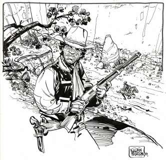 Colin Wilson | Blueberry, dessin original à l’encre de chine réalisé pour un ex-libris. | Septimus