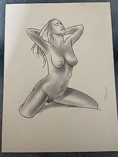 Somon, Pascal - Pascal Somon - Dessin original - Nue - Format: 35,4 x 47,8 cm.