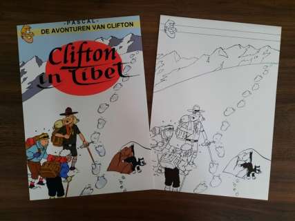 Schokaert, Pascal | Schokaert, Pascal - Originele tekening + kleurenprint - Hommage aan Hergé en Turk | Catawiki