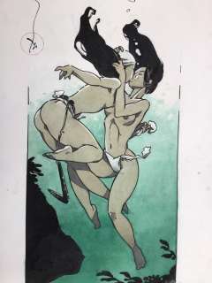 Michetz, Marc | Michetz, Marc - Dessin original couleur -Â Kogaratsu - Baisers interdits - (2021) | Catawiki