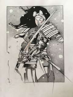Michetz, Marc | Michetz, Marc - Dessin original couleur - Kogaratsu - La Guerrière au sabre - (2019) | Catawiki