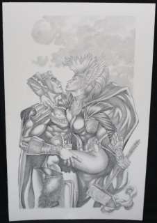 Gene Espy - Storm As Thor with Loki Beautiful Pencil Piece