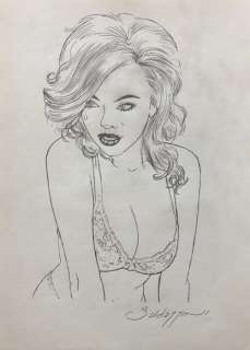 Roberto Baldazzini | Roberto Baldazzini - Disegno originale a matita - firmato - Page volante | Catawiki