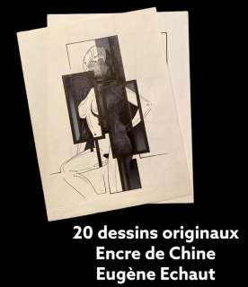 Eugène Eechaut | Eugène Eechaut - 20 Dessins originaux nu - travail Ã  l’encre de Chine - (1988/1989) | Catawiki