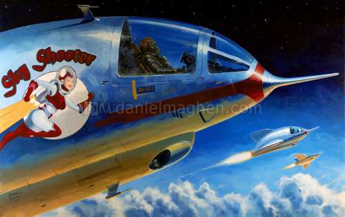 Manchu, Delval, De Lartig - Fresque réalisée par les 3 auteurs durant Geekopolis - Étant donné la taille de la peinture les frais de port seront déterminés par l‘adresse de livraison