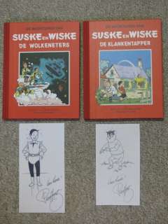 Willy Vandersteen | Suske en Wiske 44 + 45 - De Wolkeneters + De Klankentapper - Rode Klassiek Reeks - 2x fraaie pentekening Paul Geerts - Cartonné - Réédition - (1998) | Catawiki