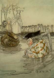 Arthur Rackham (British, 1867-1939)
 The Two Pots, Aesops Fables interior illustration, 1912
 Watercolor and ink on boar... | Heritage