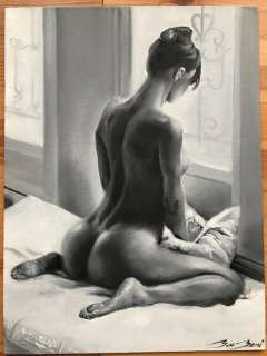 Barbeni | BarBeni - Original painting - I waiting you-V - Size: 30 x 40 cm. | Catawiki