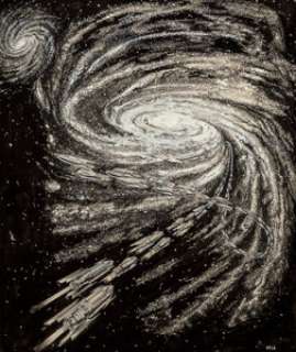 David Kyle (American, 20th Century)
 Foundation book cover, 1951
 Ink and gouache on board
 16.5 x 14 in.
 Signed lower ... | Heritage