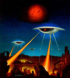 Richard Bober (American, b. 1943)
 The War of the Worlds paperback cover, 1972
 Acrylic on board
 8-1/4 x 7-1/2 inches
 ... | Heritage