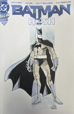 BATMAN HUSH 2 BLANK COVER WITH ORIGINAL DRAWING BY OLIVIER VATINE - BATMAN N°2 | Pulp’s
