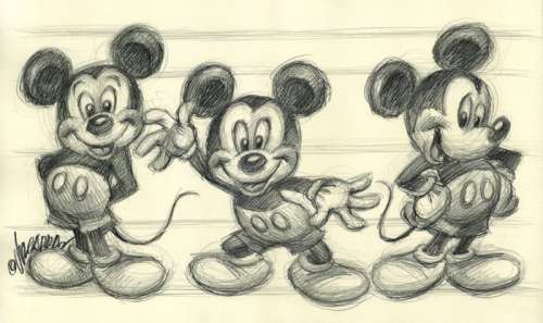 Joan Vizcarra | Mickey Mouse Model Sheet - Original Drawing - Joan Vizcarra - Pencil Art - 47 x 28 cm | Catawiki