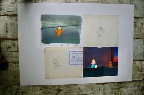 Jim Davis - Film Roman | Garfield - DIM DAVIS + Bundle + 2 x Original Animation Cels + 2 x Drawing + Certifikat of Authenticity - Exemplaire unique - (1988/1994) | Catawiki