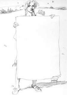 Juillard, André | Original drawing  - Ariane de Troïl  - Plume aux vents | Catawiki