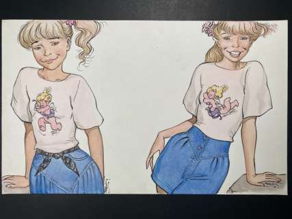 Cauvin & Malik | Cauvin & Malik - Dessin Original - Cupidon t-shirts - (Années 90) | Catawiki