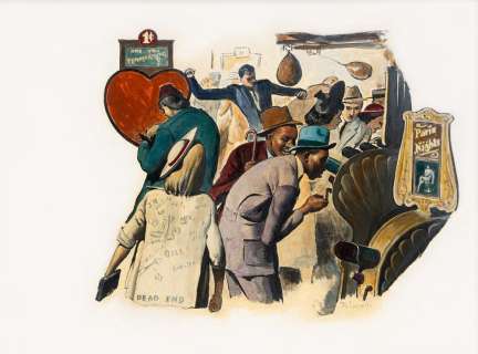 ROBERT RIGGS "Paris Nights at Coney Island." | Swann Galleries