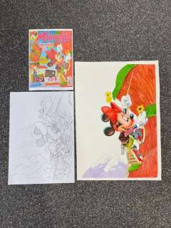 Ray Nicholson | Mickey Magazine - Original Disney Minnie Maus water color drawing + sketch ~Ray Nicholson~ | Catawiki