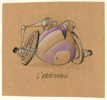 Fabrice Lebeault - Illustration originale sur papier craft  - Horologiom