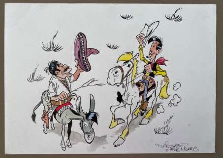 Capezzone, Thierry | Capezzone, Thierry - Dessin original couleur - Hommage Ã  Morris - (2019) | Catawiki