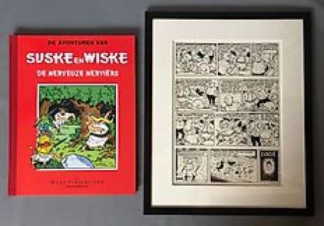 Willy Vandersteen - 100 Ex. | Vandersteen, Willy - Originele eindpagina (p.55) - Suske en Wiske - De nerveuze Nerviërs + luxe groot formaat hc - (1963/2016) | Catawiki
