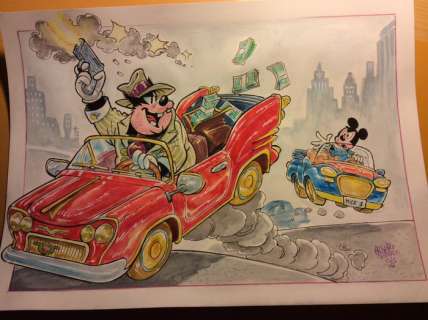 Alessandro Gottardo Gambadilegni | Mickey Mouse - â€œProva a prendermiâ€ - Page volante - Exemplaire unique - (2020/2020) | Catawiki