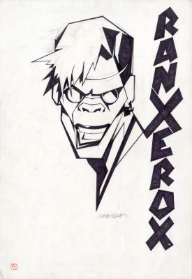 Tanino Liberatore | Dessin original pour le t-shirt Ranxerox | Galerie Barbier