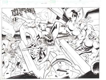 Rick Leonardi | New Thunderbolts #16 Pages 2 & 3 (Inked) | Rick Leonardi