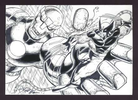 Wolverine vs. Sentinel Sketch by Ron Williams | mycomicshop.com