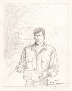 Coria | Bob Morane, illustration Ã  la mine de plomb reprÃ… | Millon