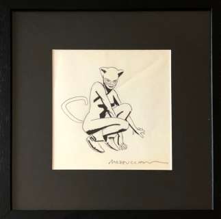 David Mazzucchelli | Catwoman - David Mazzucchelli / illustrazione originale con cornice / firmato | Catawiki