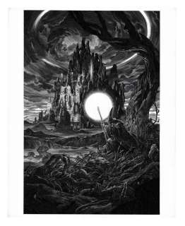 Nicolas Delort - Illustration intitulée Le Hobbit, 2014. Utilisée pour un poster par Mondo et à paraître dans un catalogue édité par la galerie Maghen. Signé. Carte à gratter